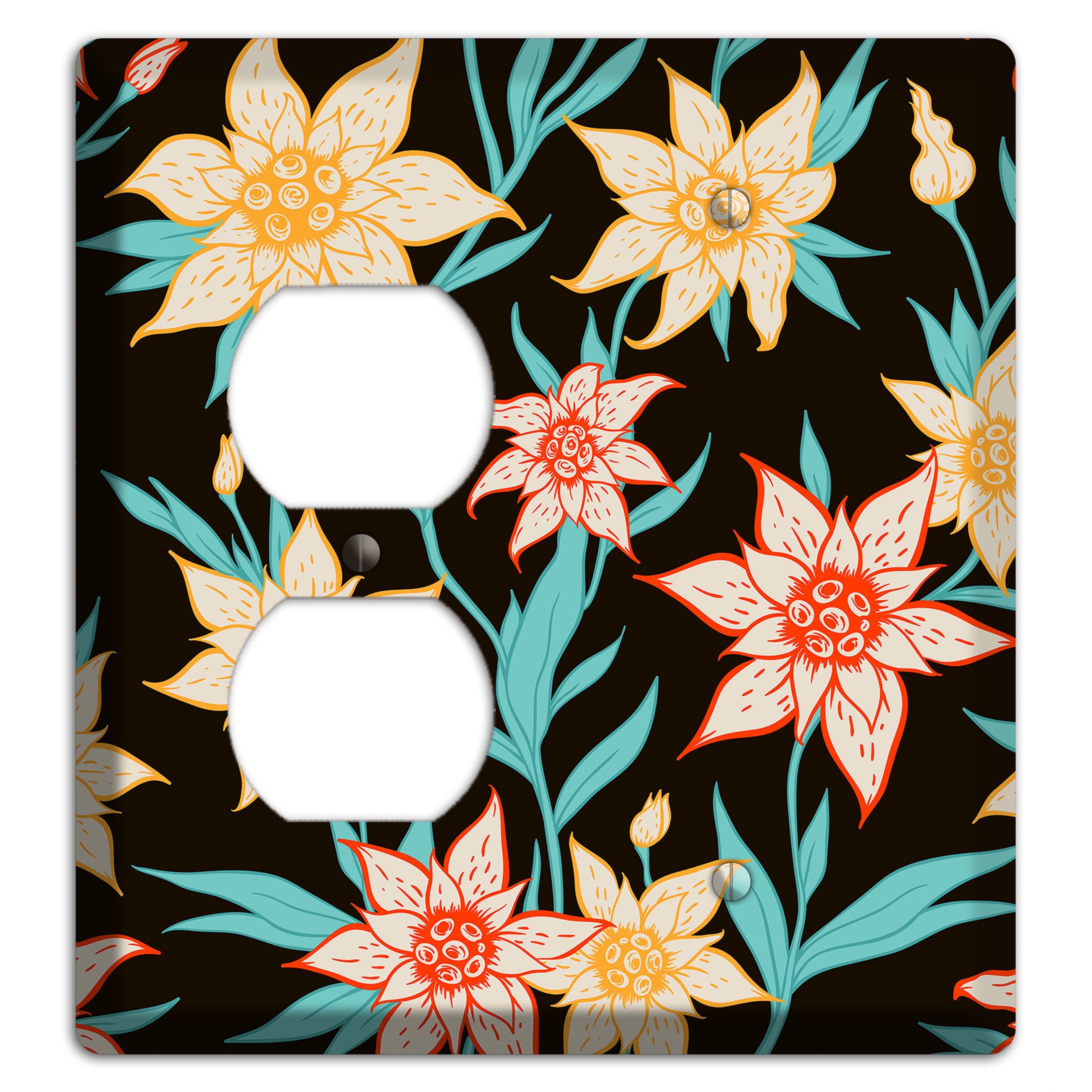 Hand Drawn Flowers Style B Duplex / Blank Wallplate