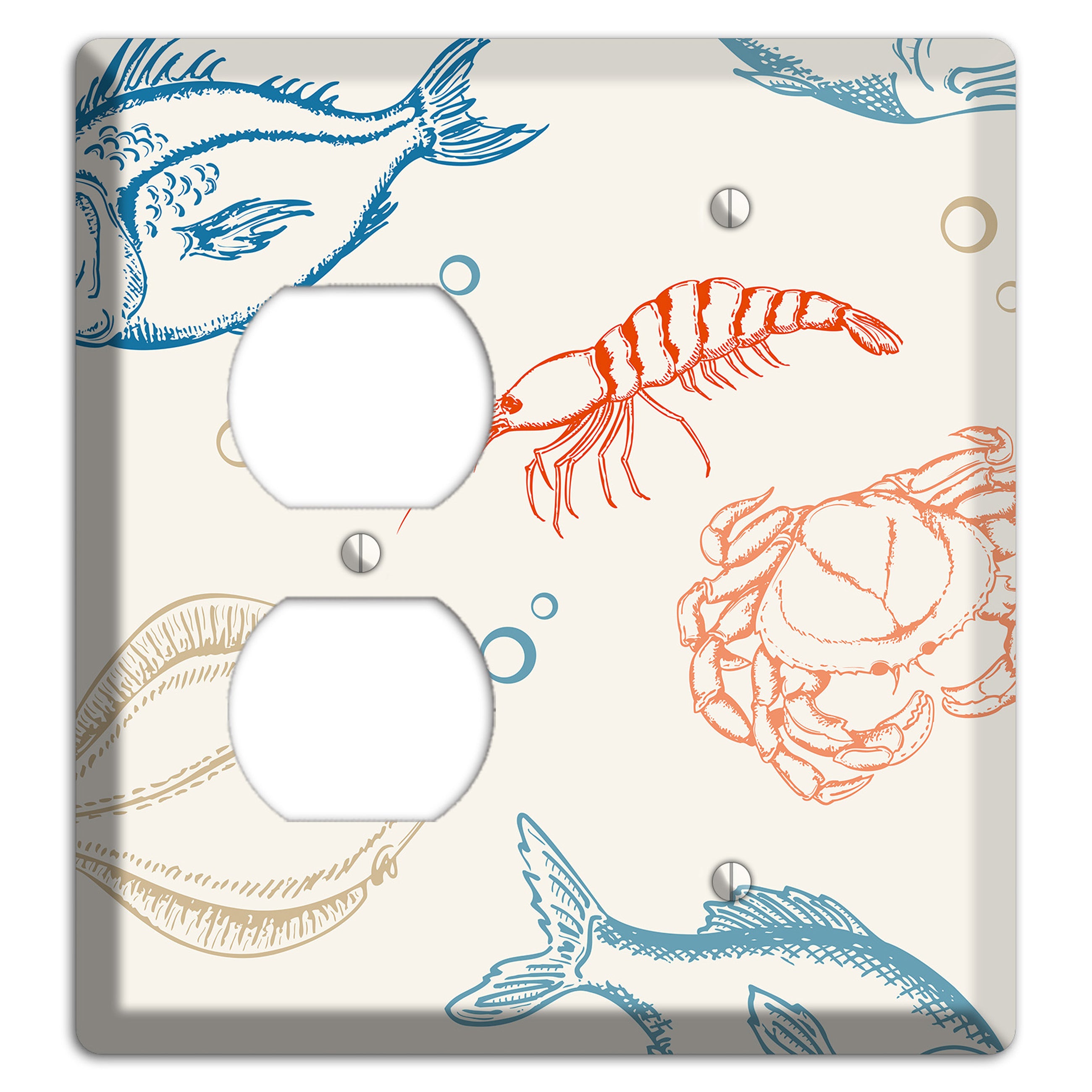 Mixed Sea Life Style 1 Duplex / Blank Wallplate