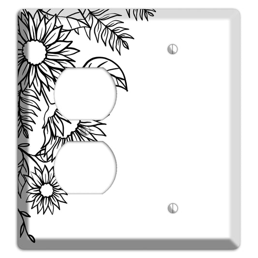 Hand-Drawn Floral 5 Duplex / Blank Wallplate
