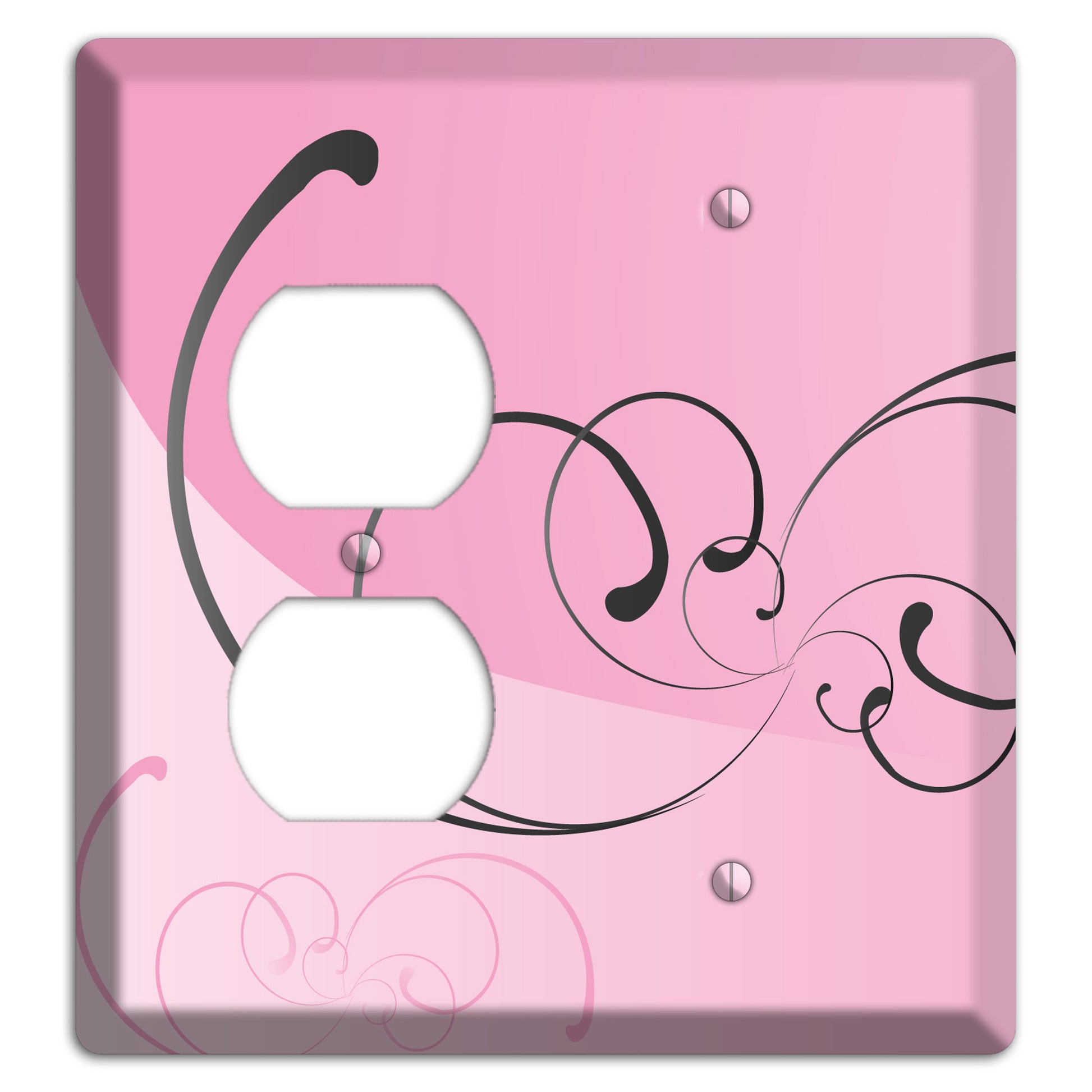 Pink Swoop Duplex / Blank Wallplate