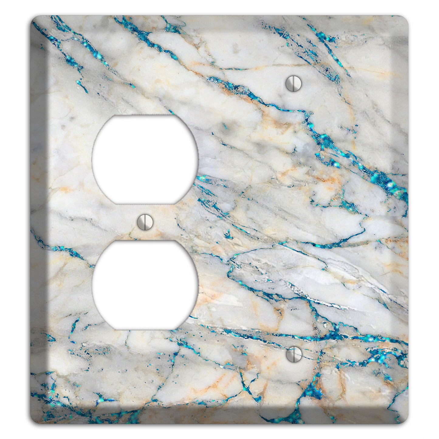 Bondi Blue Marble Duplex / Blank Wallplate