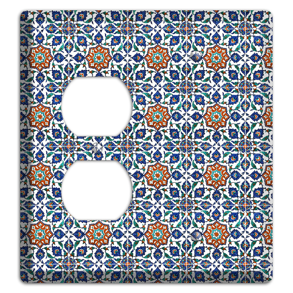 Ornate Floral Tile Duplex / Blank Wallplate