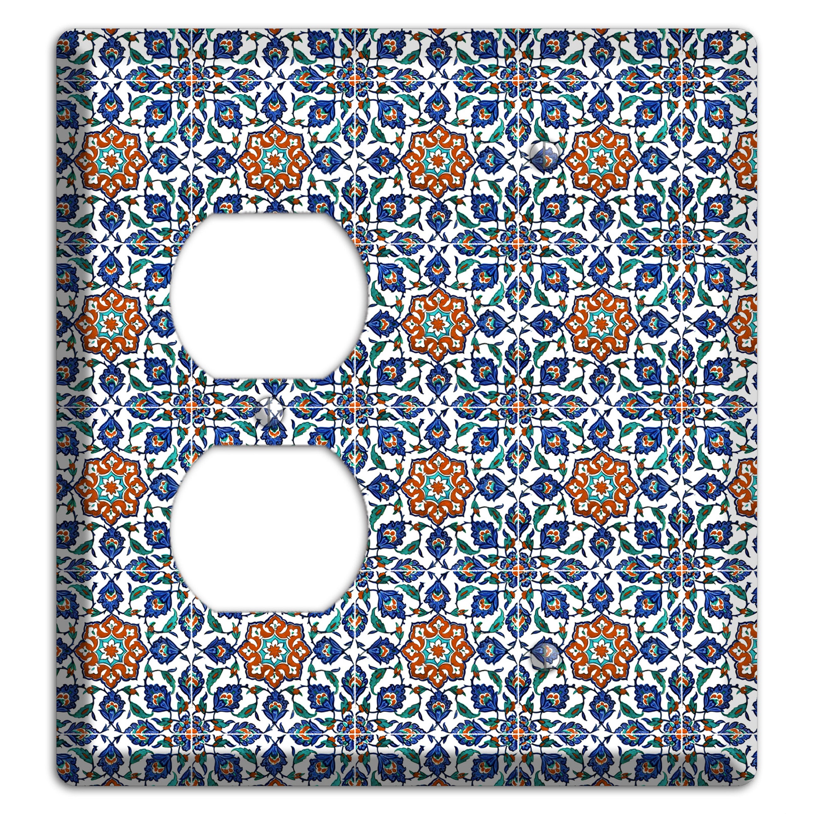 Ornate Floral Tile Duplex / Blank Wallplate