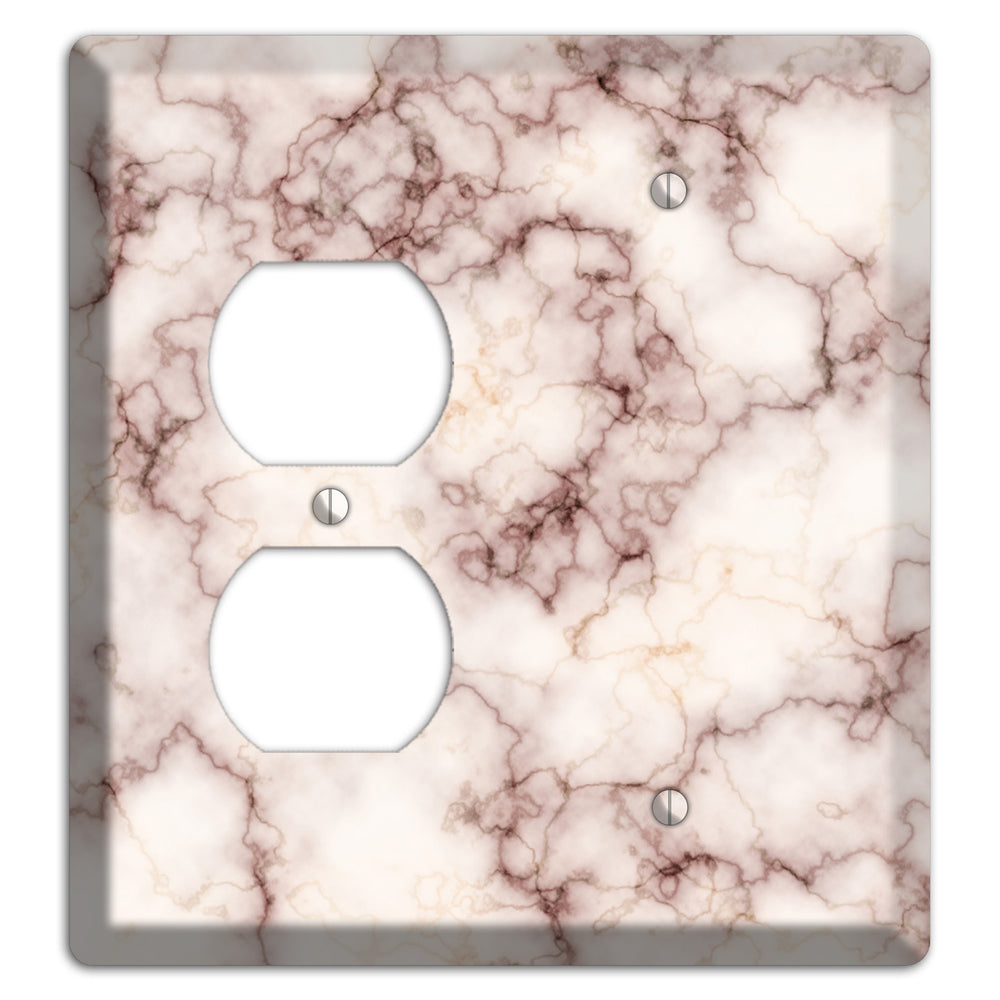 Burgundy Stained Marble Duplex / Blank Wallplate