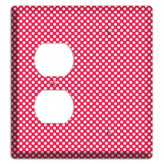 Fuschia with Pink Tiny Polka Dots Duplex / Blank Wallplate