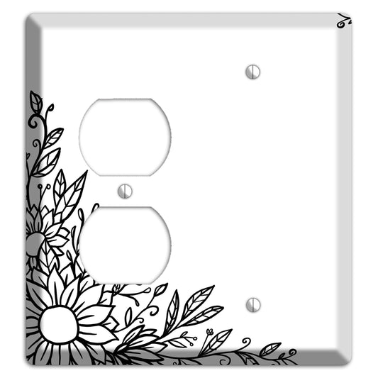 Hand-Drawn Floral 6 Duplex / Blank Wallplate