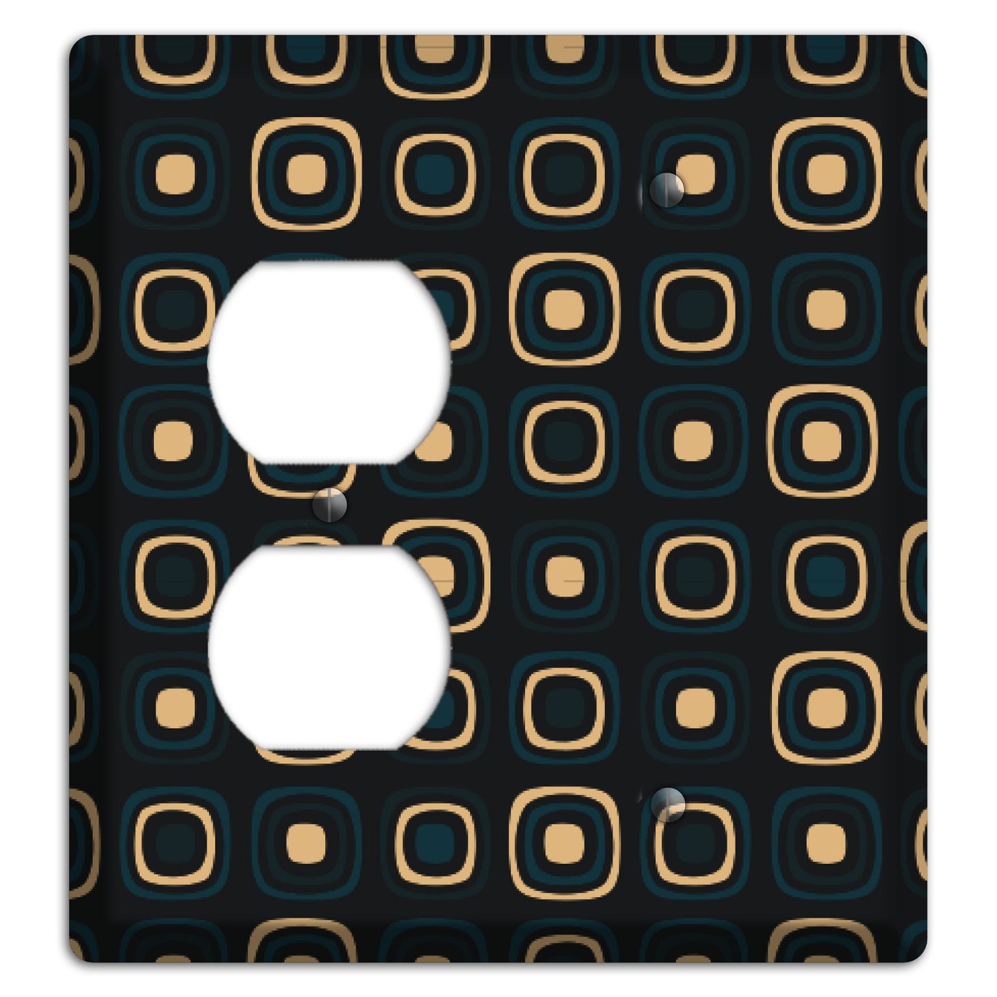 Black and Yellow Rounded Squares Duplex / Blank Wallplate