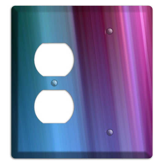 Blue and Purple Ray of Light Duplex / Blank Wallplate