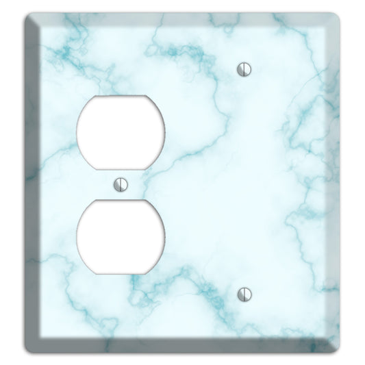 Blue Stained Marble Duplex / Blank Wallplate