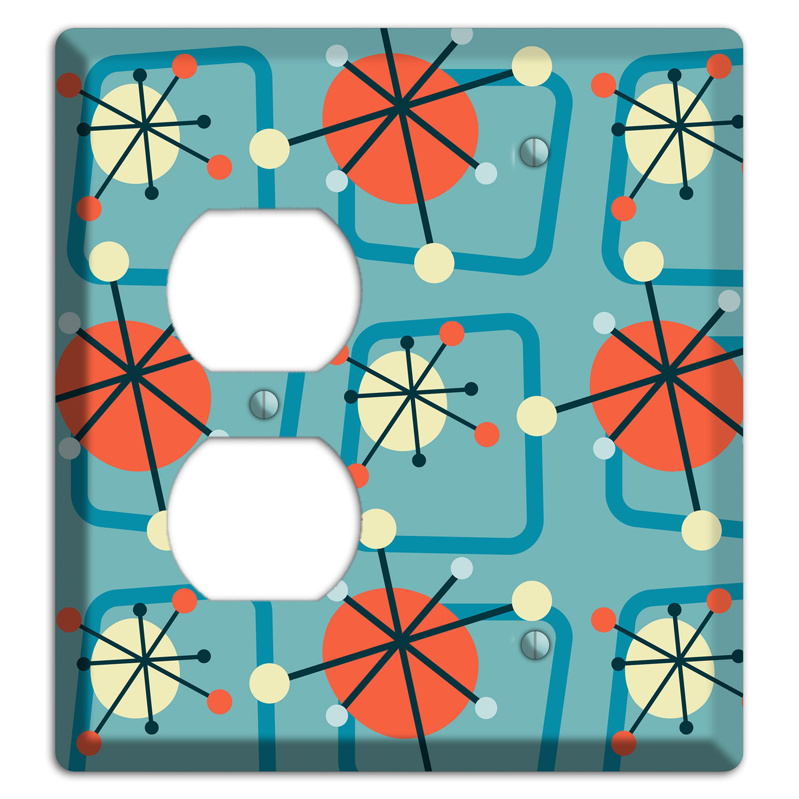 Orange Atomic Burst Duplex / Blank Wallplate