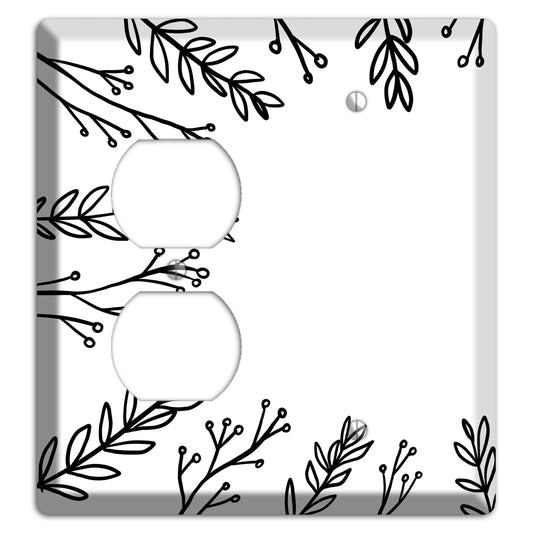 Hand-Drawn Leaves 9 Duplex / Blank Wallplate