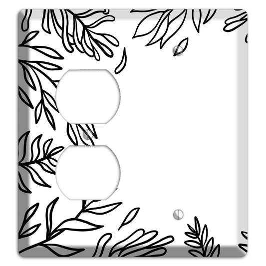 Hand-Drawn Leaves 8 Duplex / Blank Wallplate
