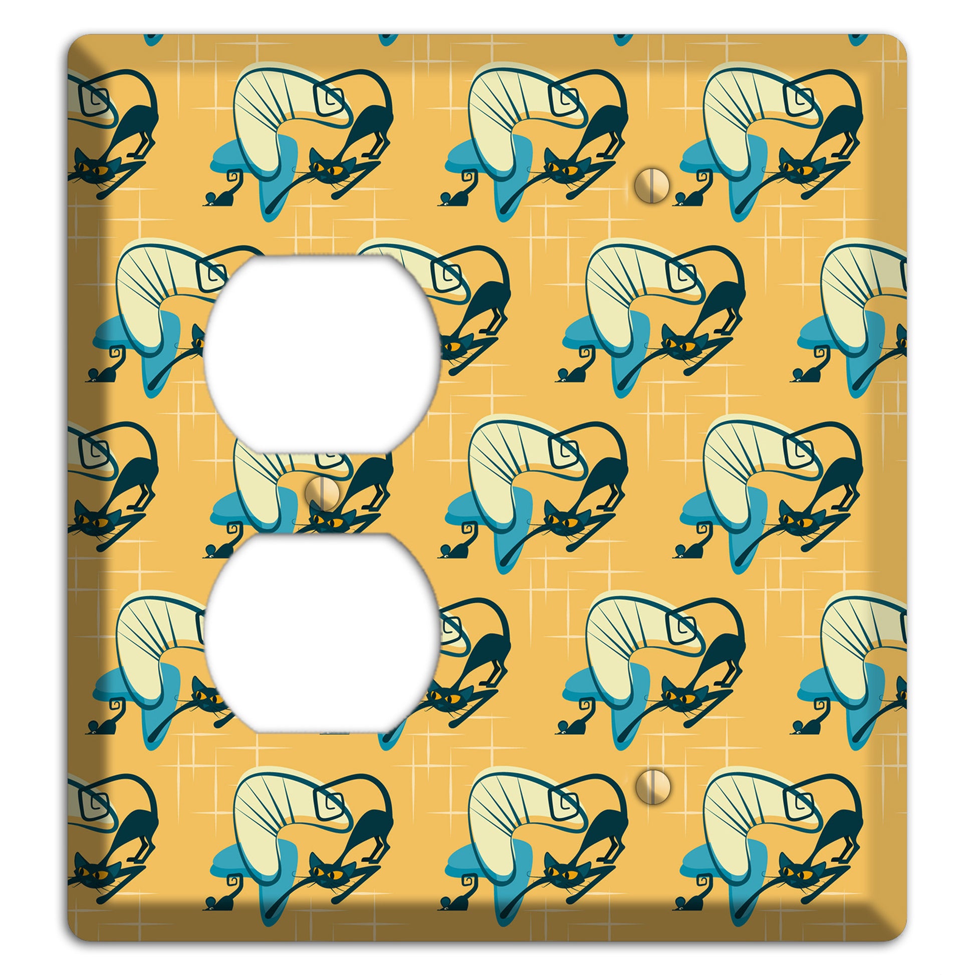 Yellow Kitties Duplex / Blank Wallplate