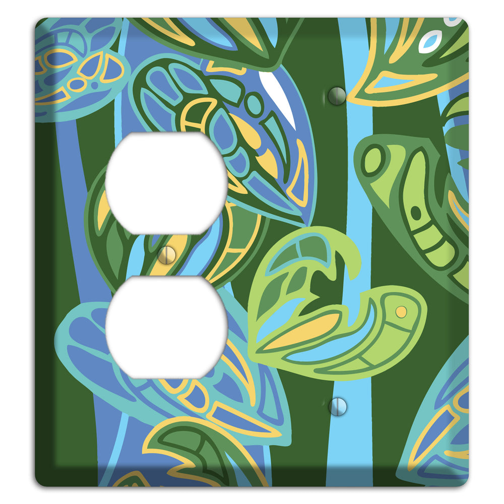 Pacific Blue and Green Duplex / Blank Wallplate
