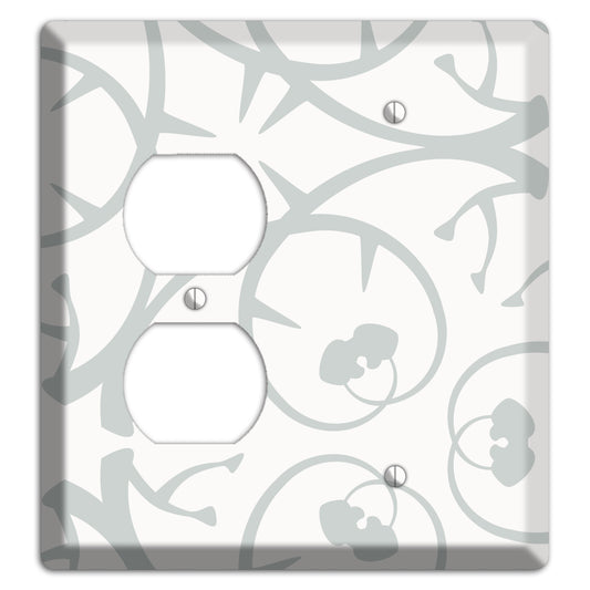 White with Grey Abstract Swirl Duplex / Blank Wallplate