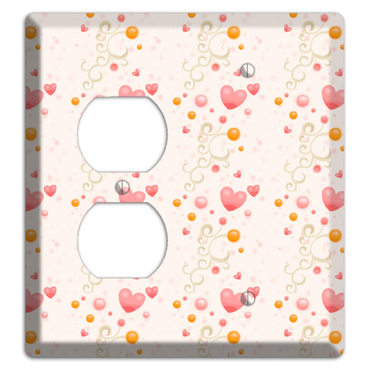Bubbly Hearts Duplex / Blank Wallplate
