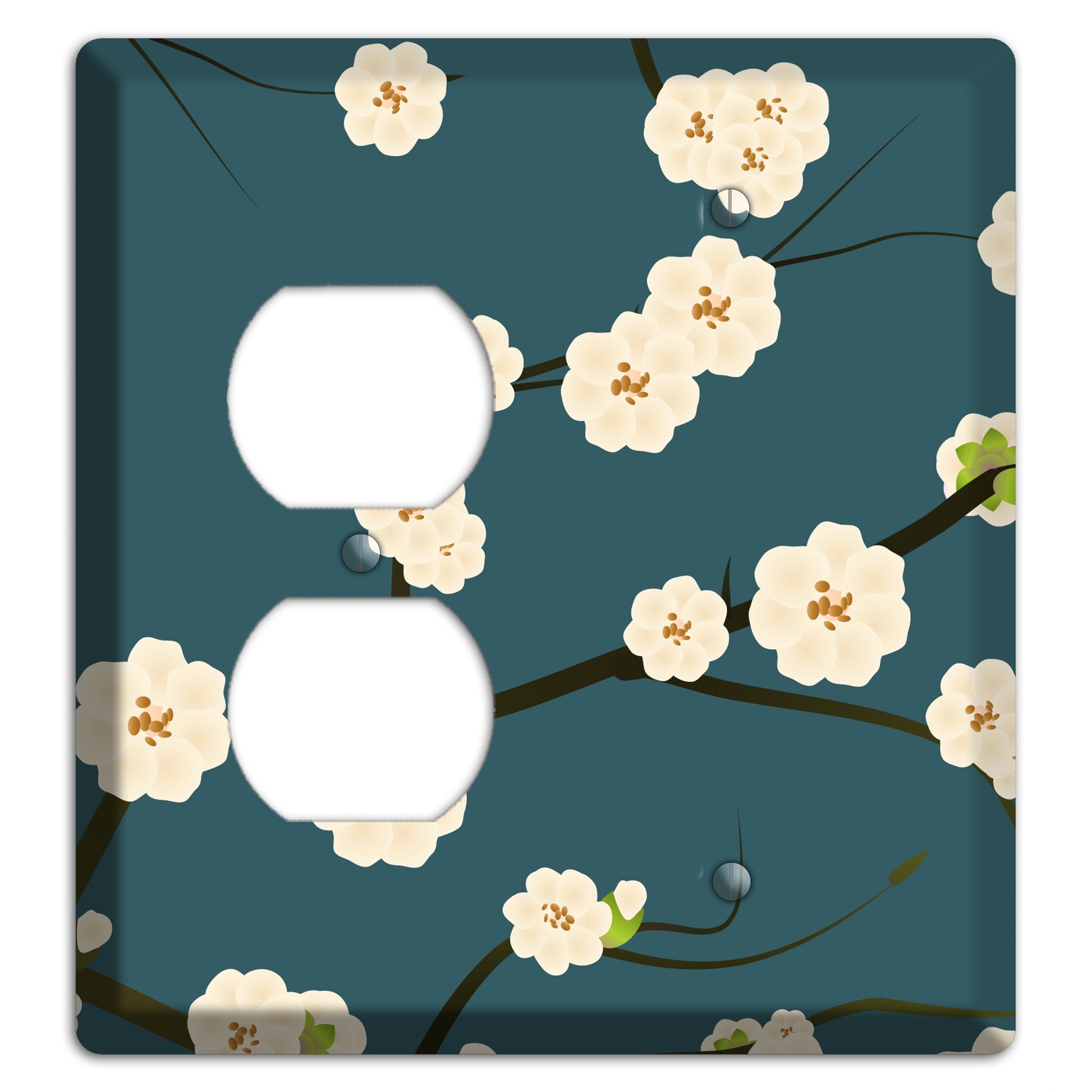 Blue Cherry Blossoms Duplex / Blank Wallplate