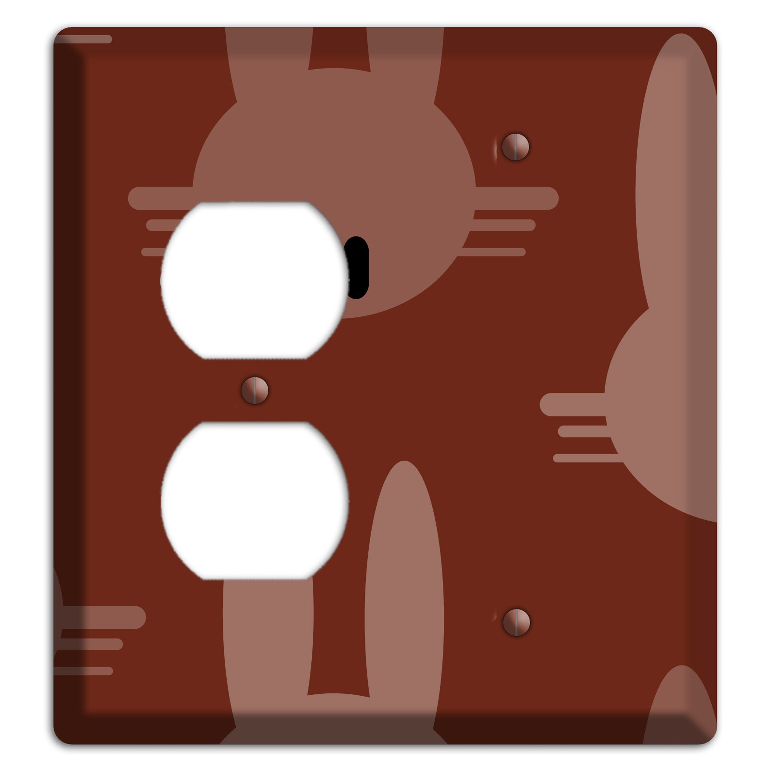 Maroon Bunny Duplex / Blank Wallplate