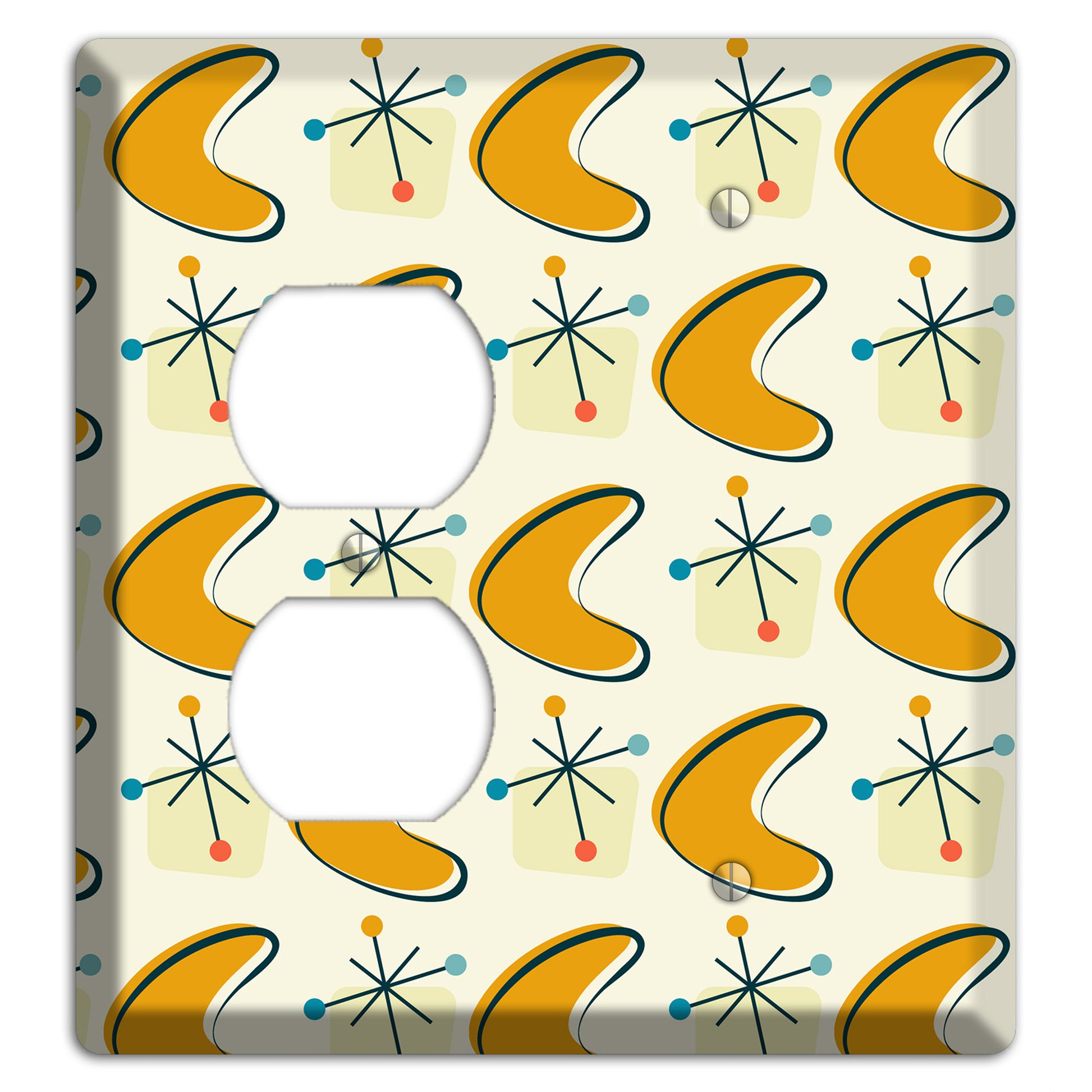 Yellow Boomerang Duplex / Blank Wallplate
