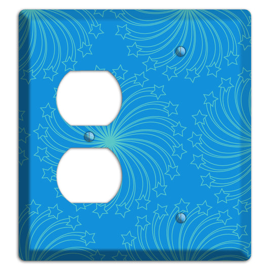 Multi Blue Star Swirl Duplex / Blank Wallplate