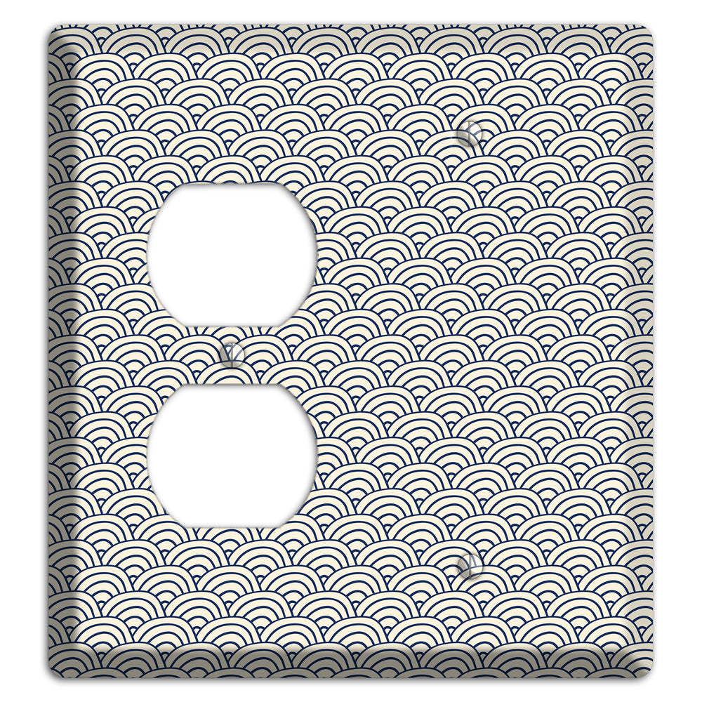 Beige Scallop Print Duplex / Blank Wallplate