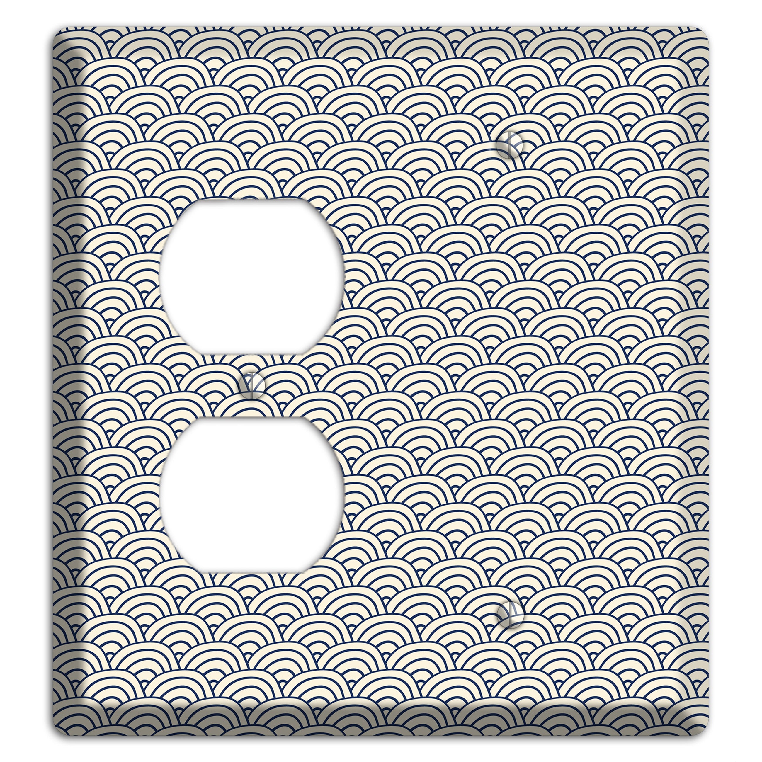 Beige Scallop Print Duplex / Blank Wallplate