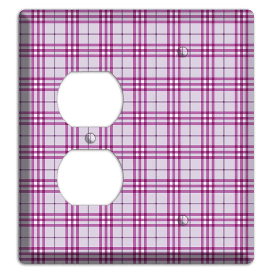 Purple Plaid Duplex / Blank Wallplate
