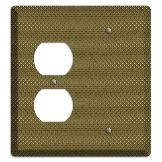 Brown Tiny Deco Scallop Duplex / Blank Wallplate
