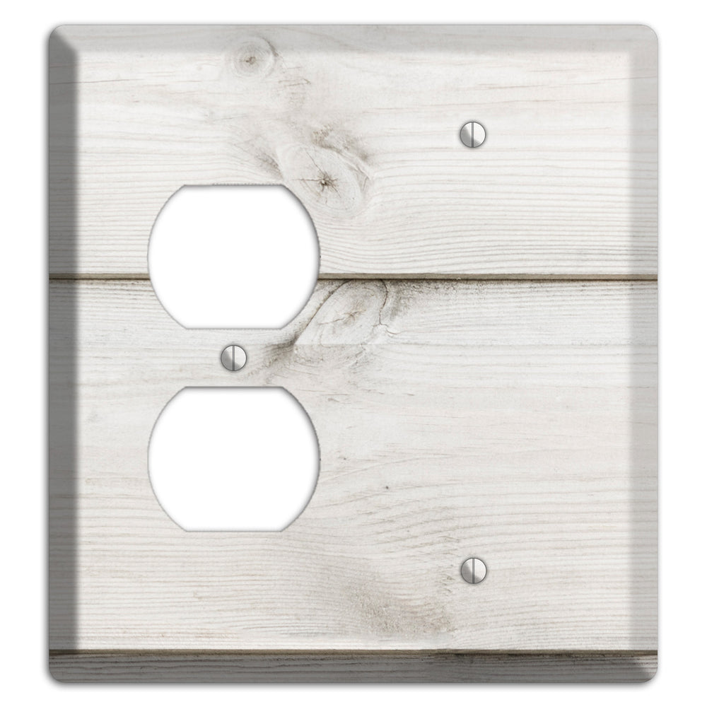 Timberwolf Antique Duplex / Blank Wallplate