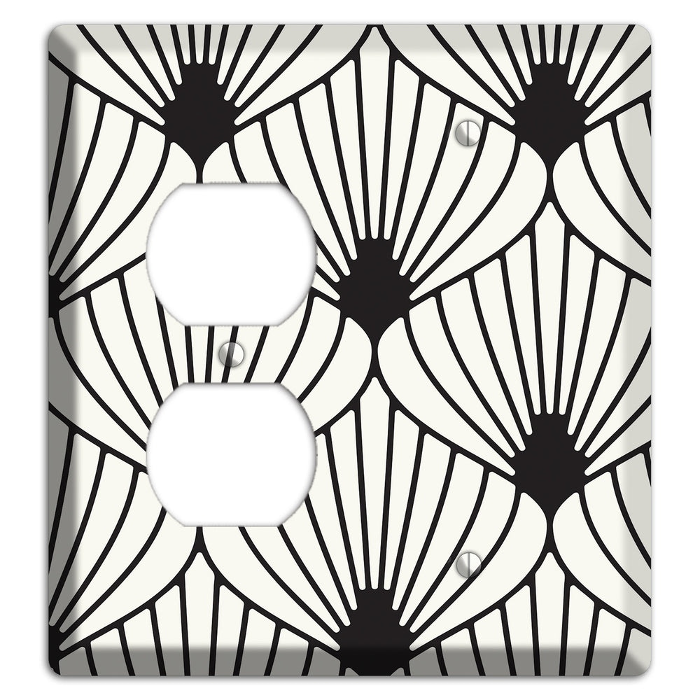 Black Deco Fans Duplex / Blank Wallplate