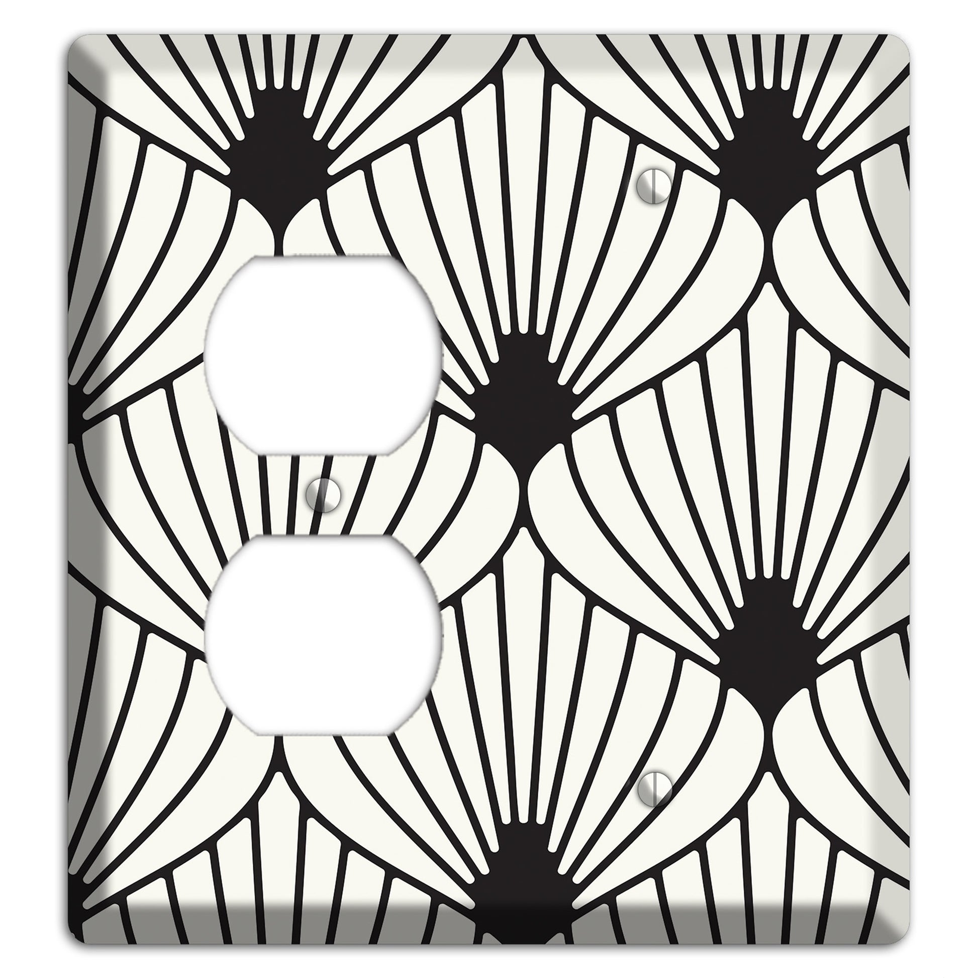 Black Deco Fans Duplex / Blank Wallplate