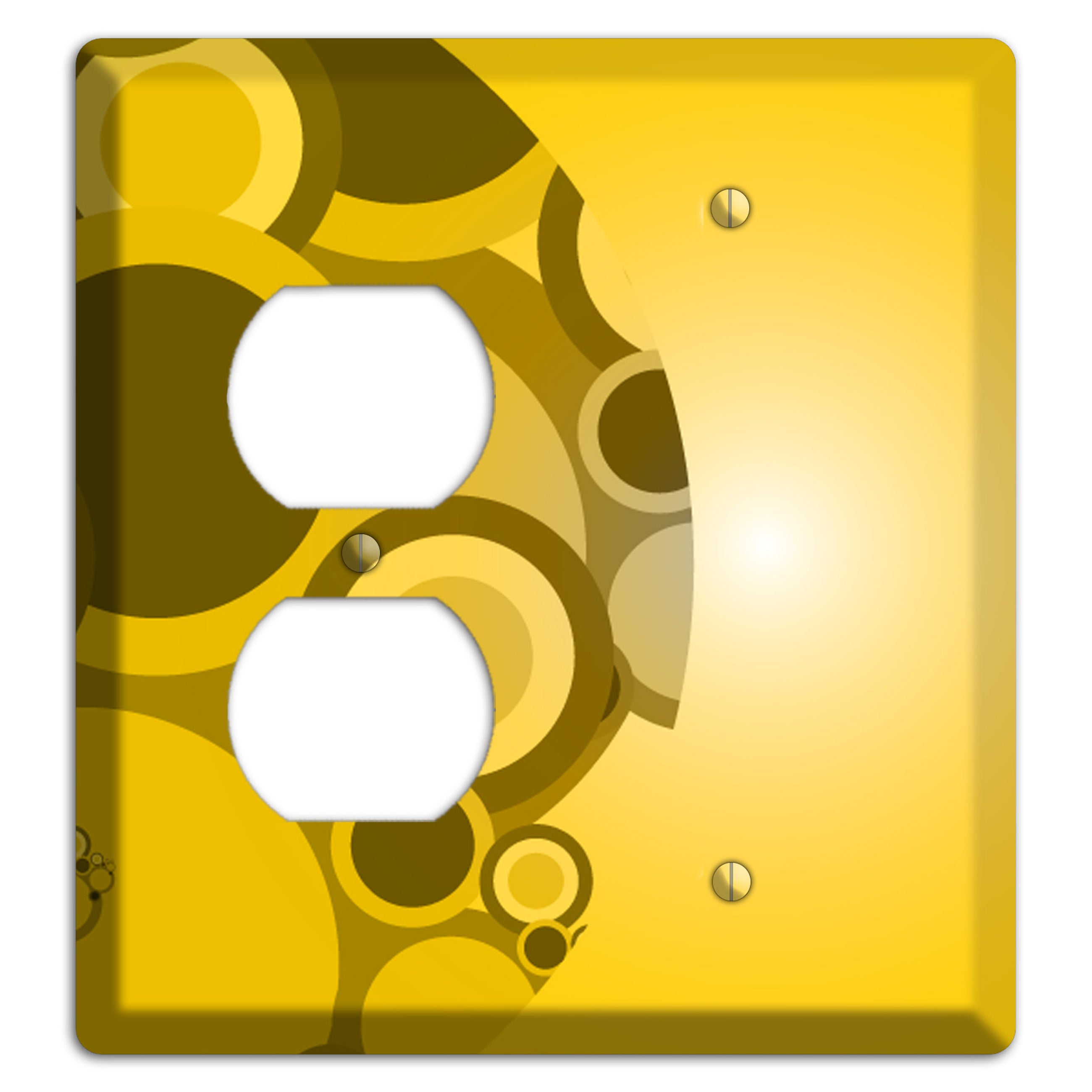 Mustard Yellow Circles Duplex / Blank Wallplate