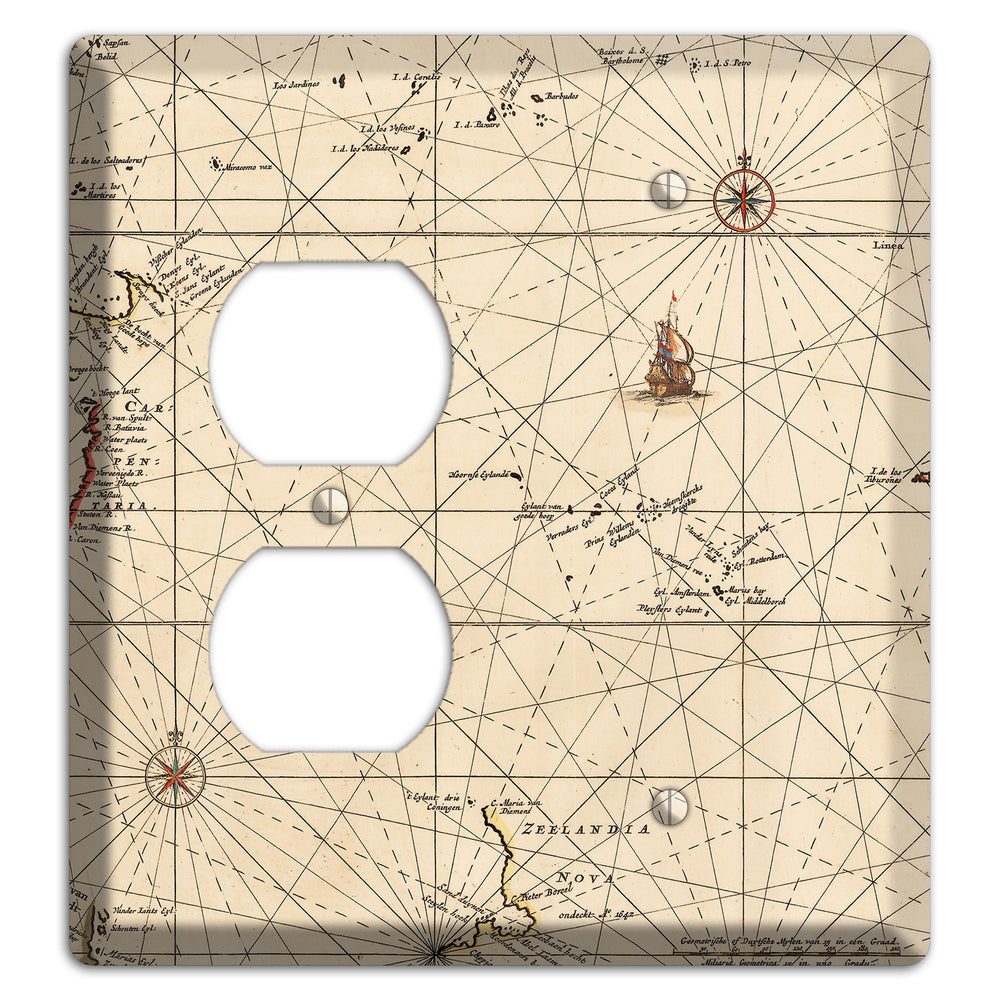 Map of New Zealand Duplex / Blank Wallplate