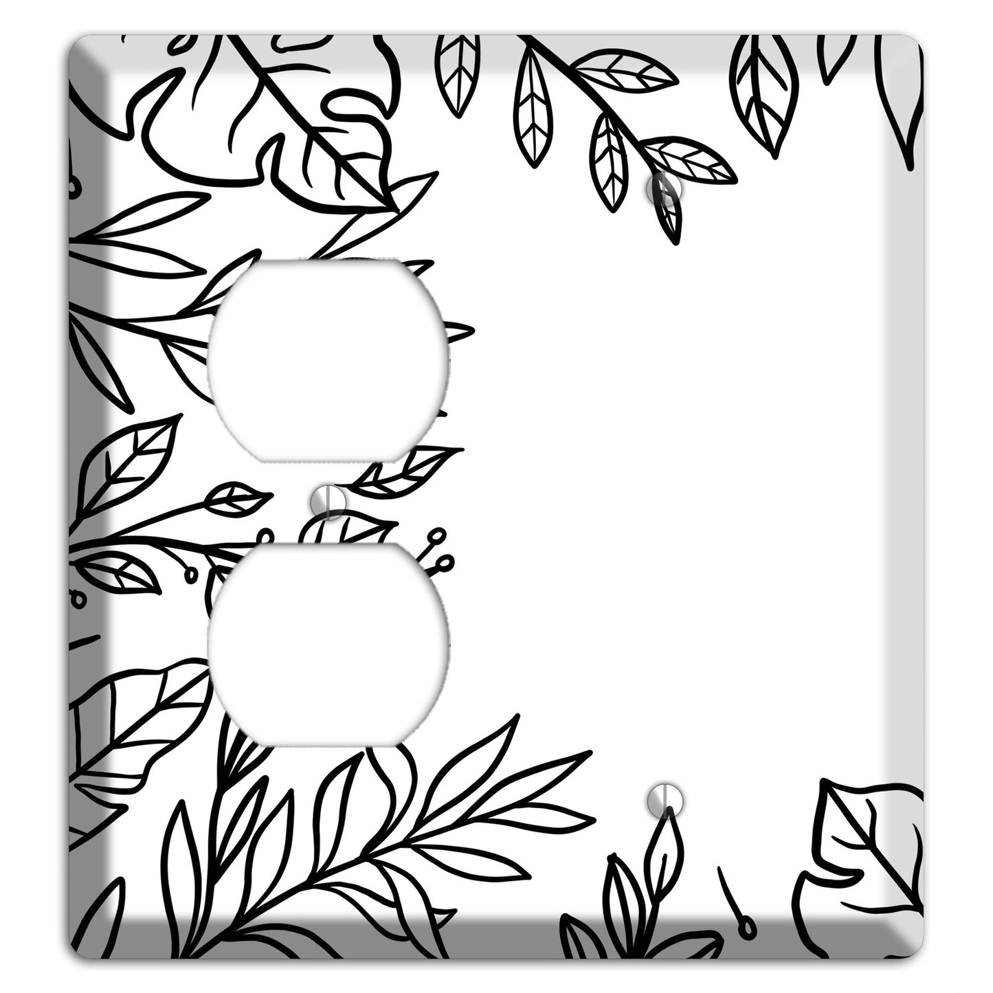 Hand-Drawn Leaves 6 Duplex / Blank Wallplate