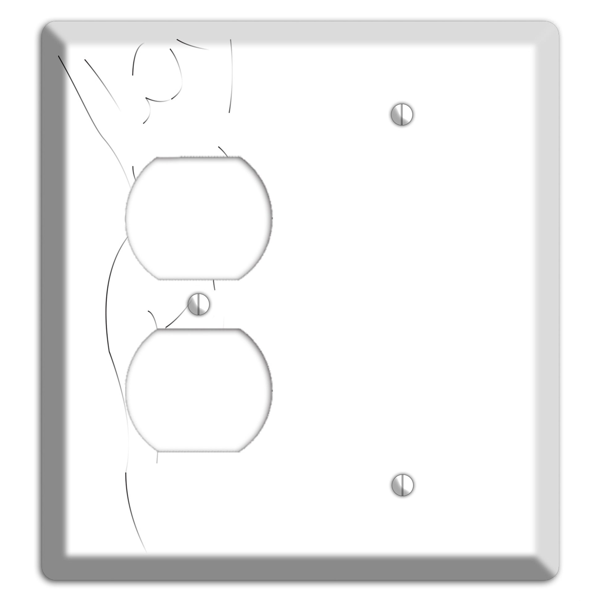 Abstract Nude Duplex / Blank Wallplate