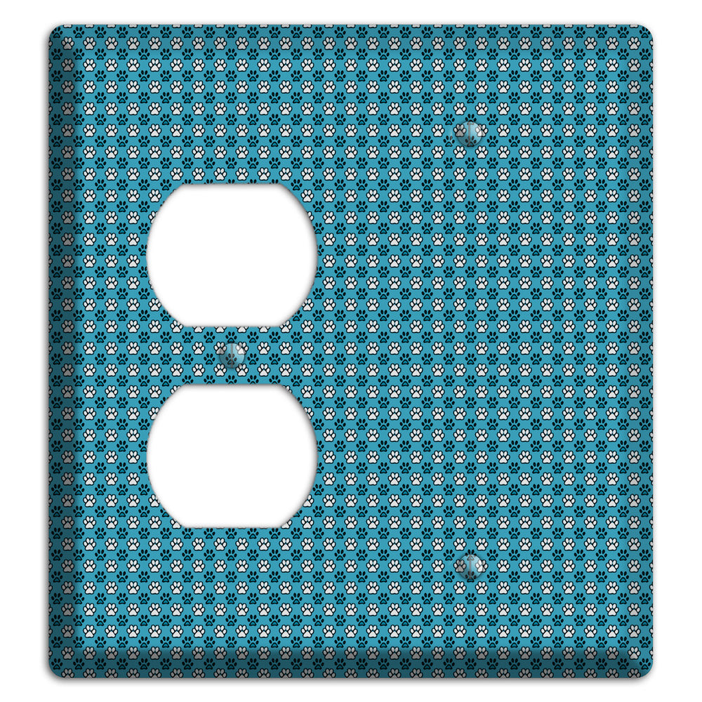 Blue Paw Prints Duplex / Blank Wallplate