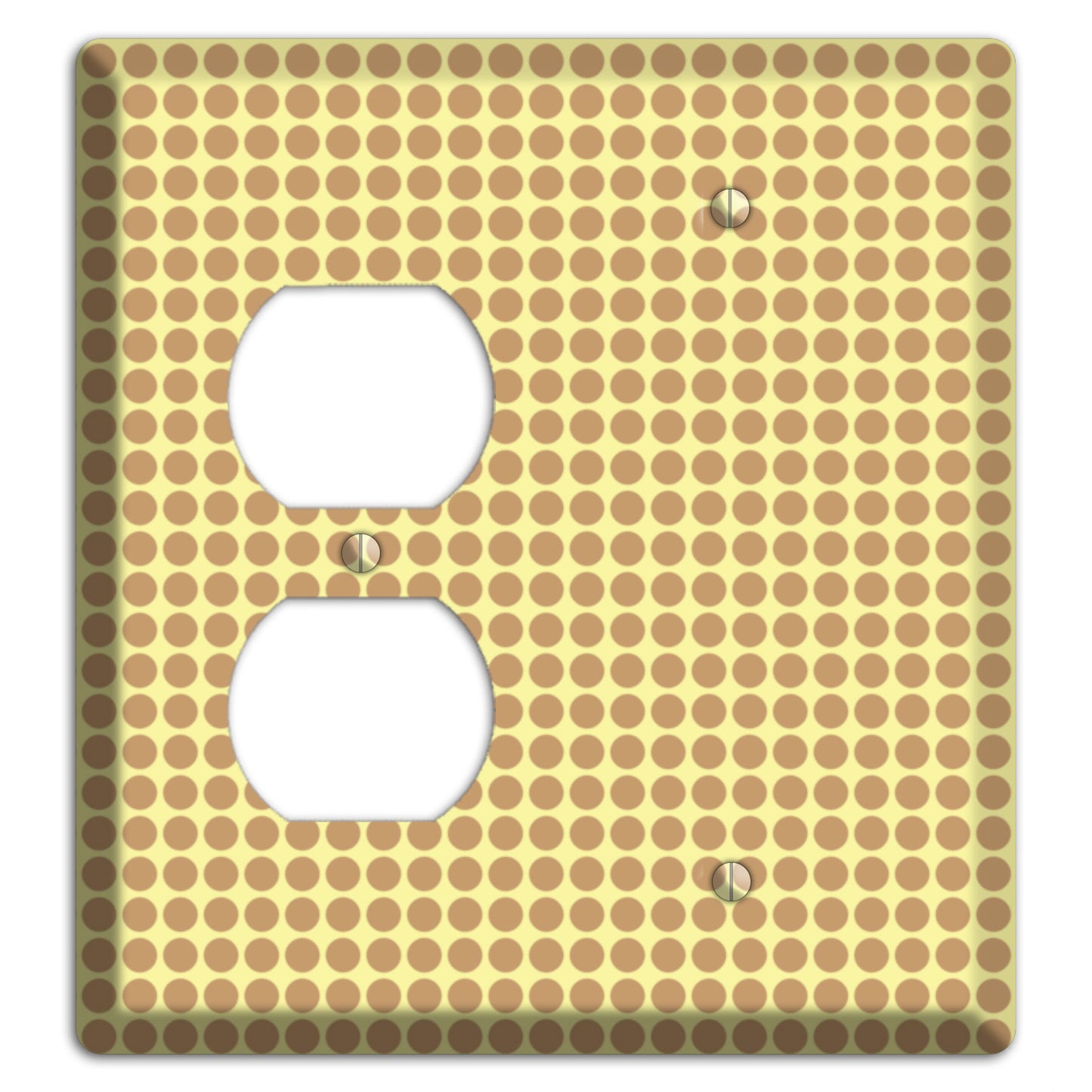 Yellow with Light Brown Tiled Small Dots Duplex / Blank Wallplate