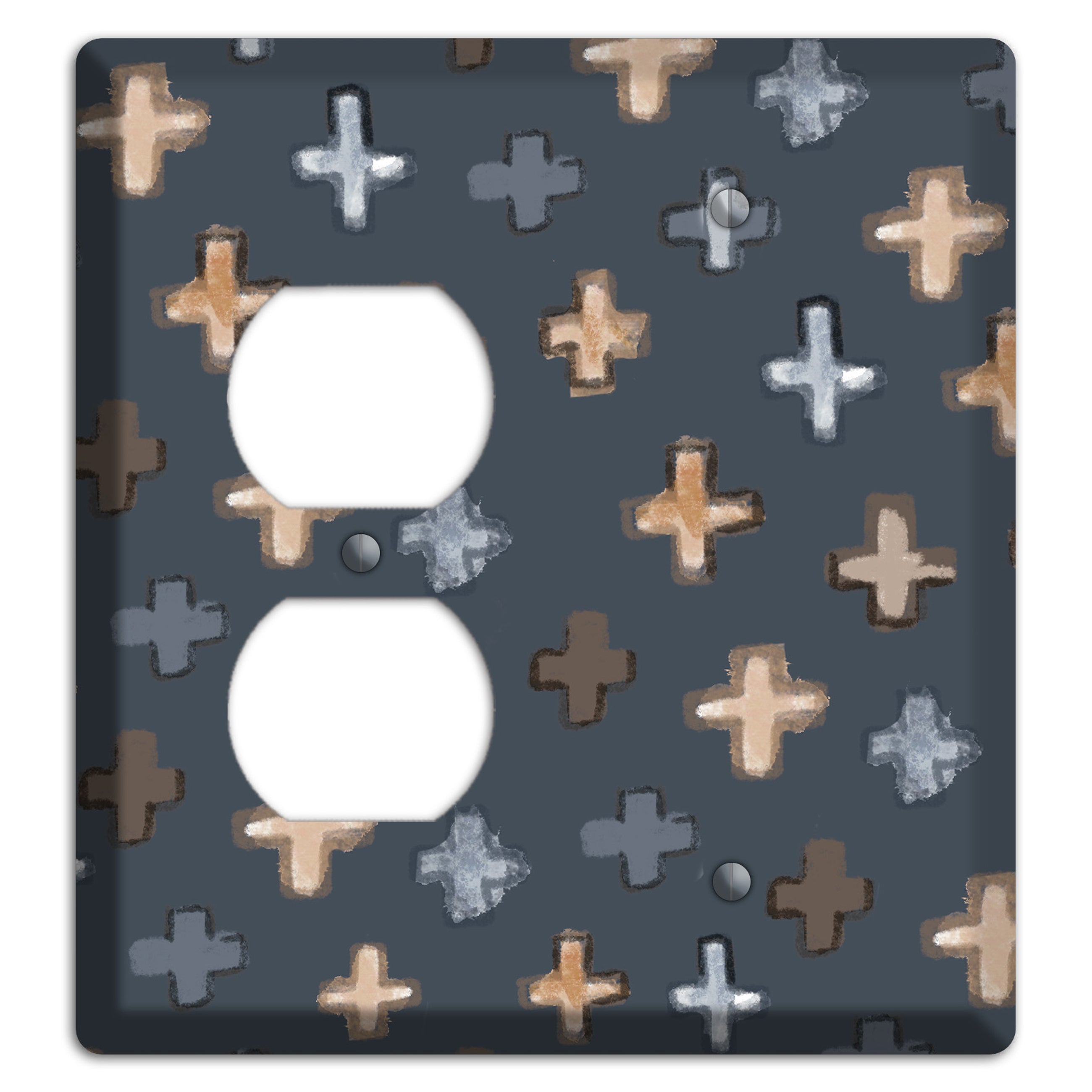 Navy Plus Signs Duplex / Blank Wallplate