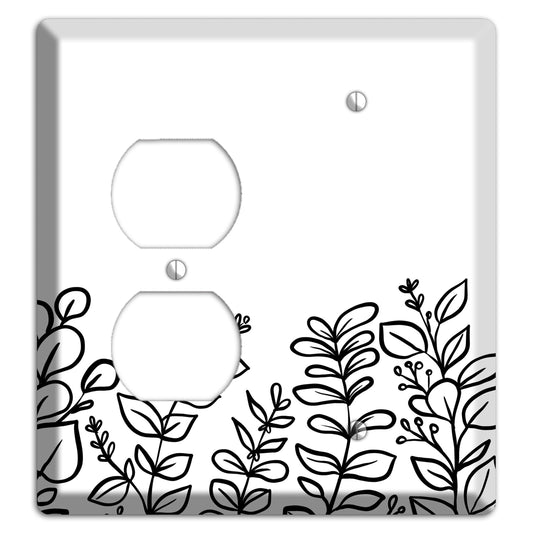 Hand-Drawn Floral 13 Duplex / Blank Wallplate