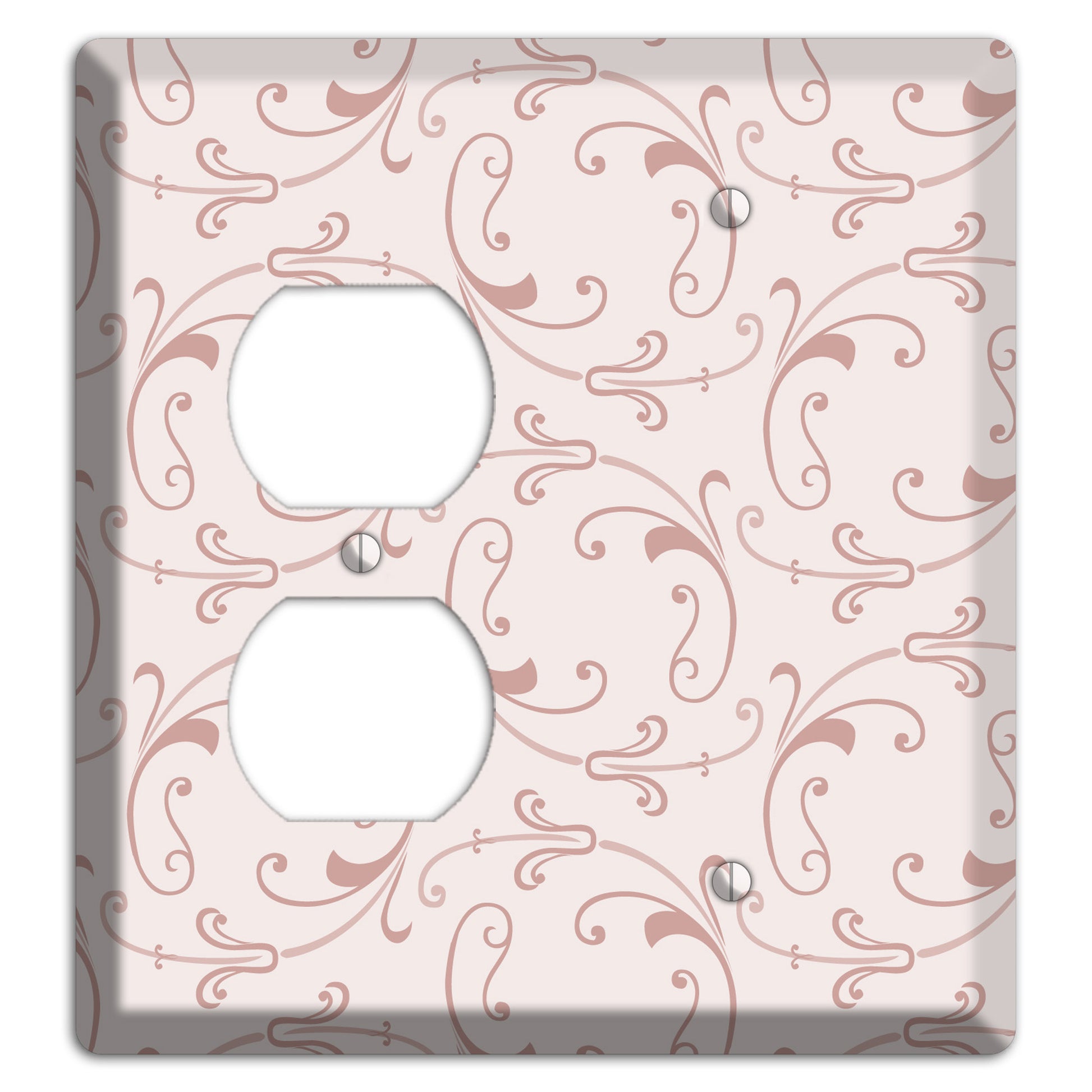 Dusty Rose Victorian Sprig Duplex / Blank Wallplate