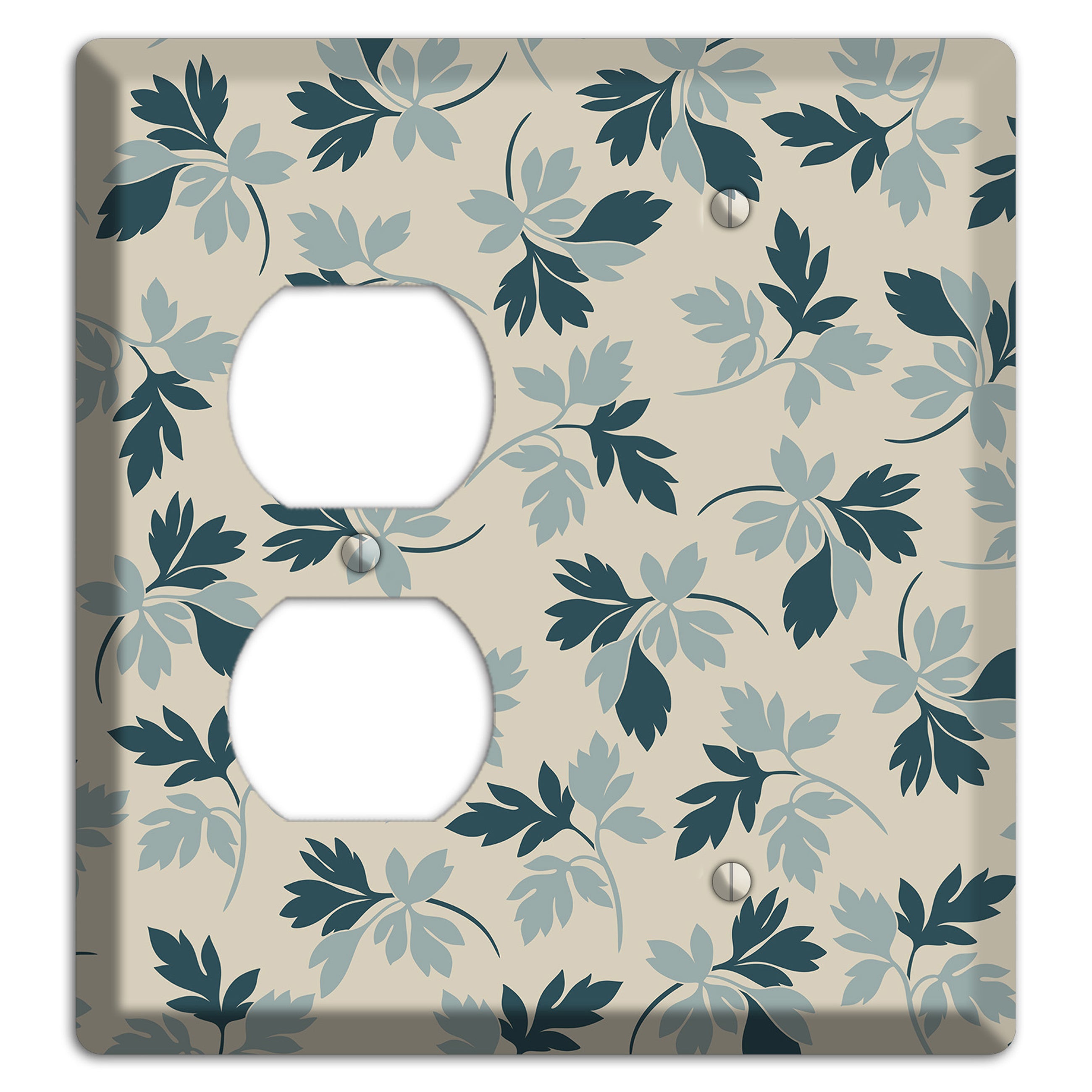 Blue Leaves Duplex / Blank Wallplate