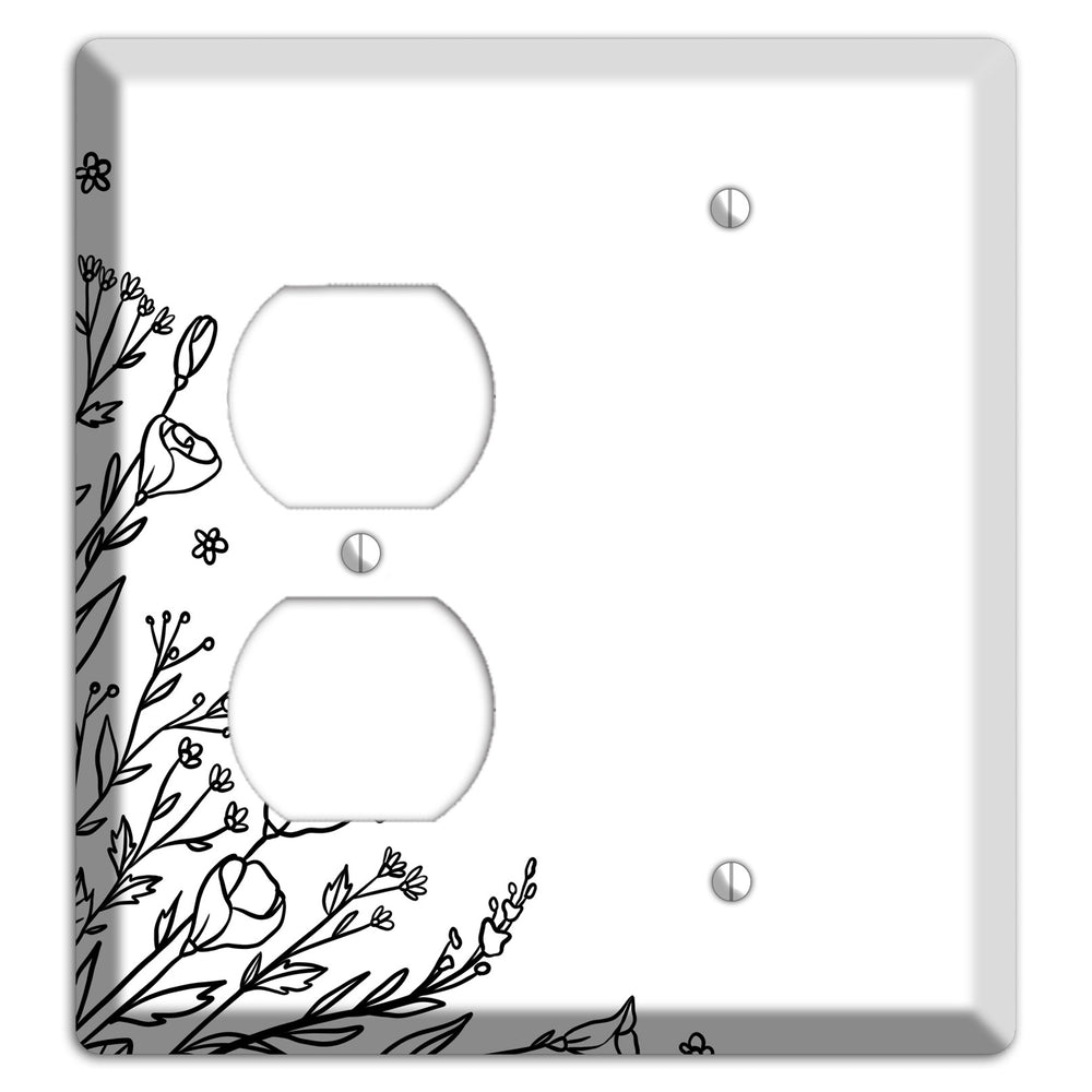 Hand-Drawn Floral 35 Duplex / Blank Wallplate