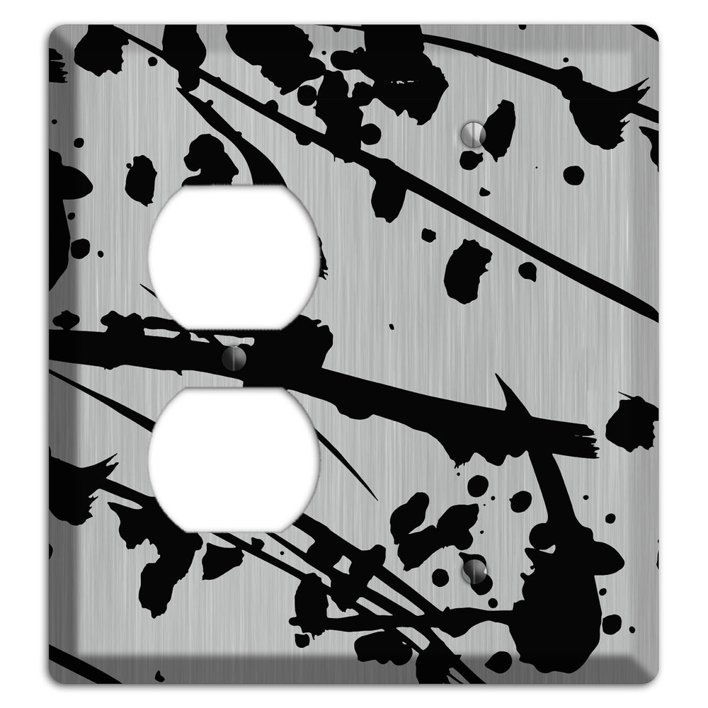 Ink Splash 6 Stainless Steel Duplex / Blank Wallplate