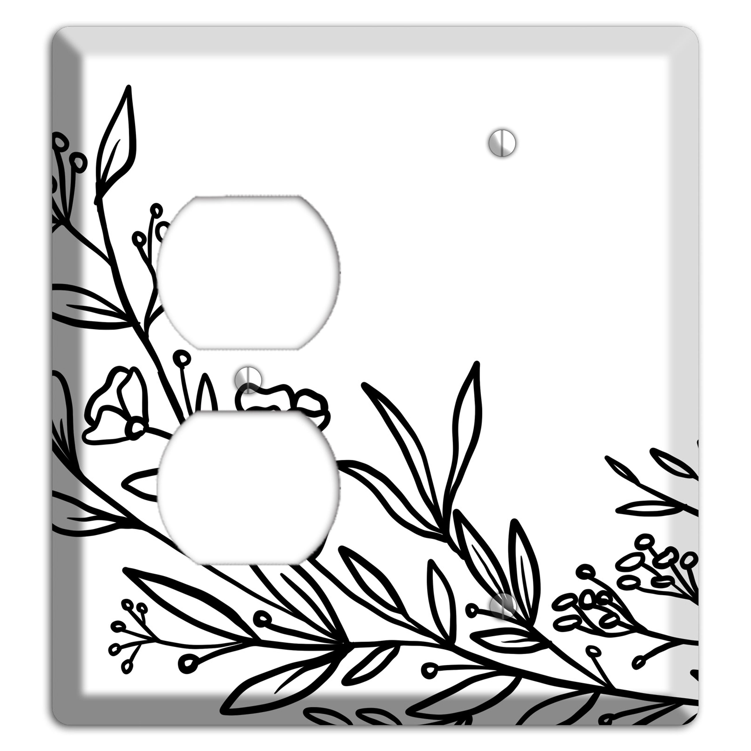 Hand-Drawn Floral 24 Duplex / Blank Wallplate