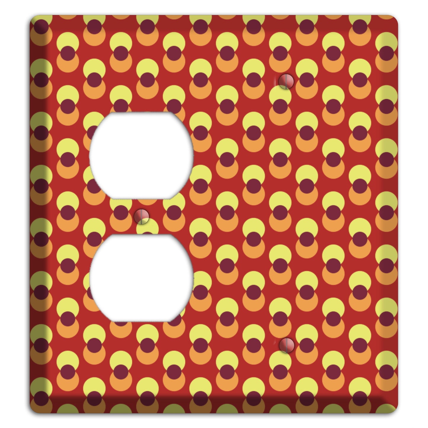 Red Yellow Coral Overlain Dots Duplex / Blank Wallplate