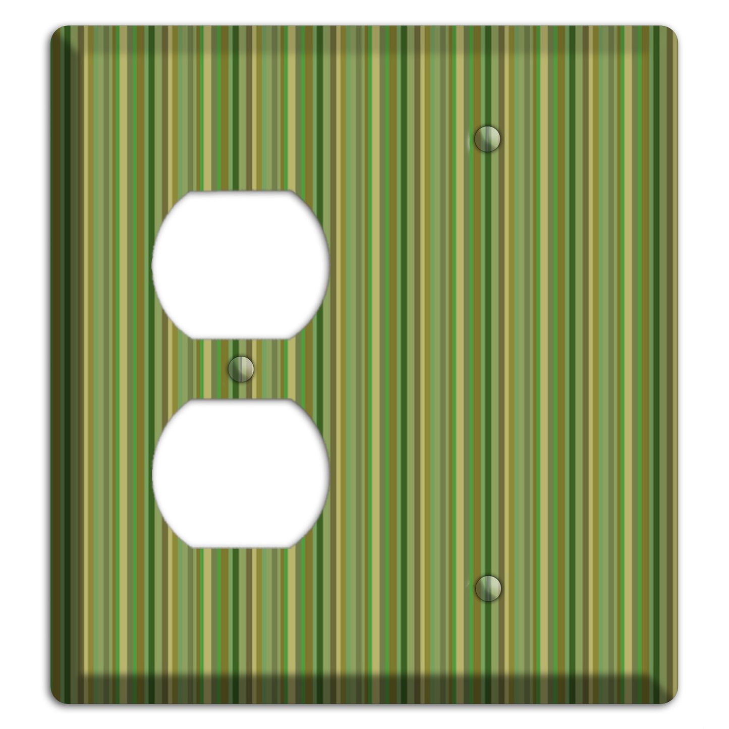 Multi Green Vertical Stripes Duplex / Blank Wallplate