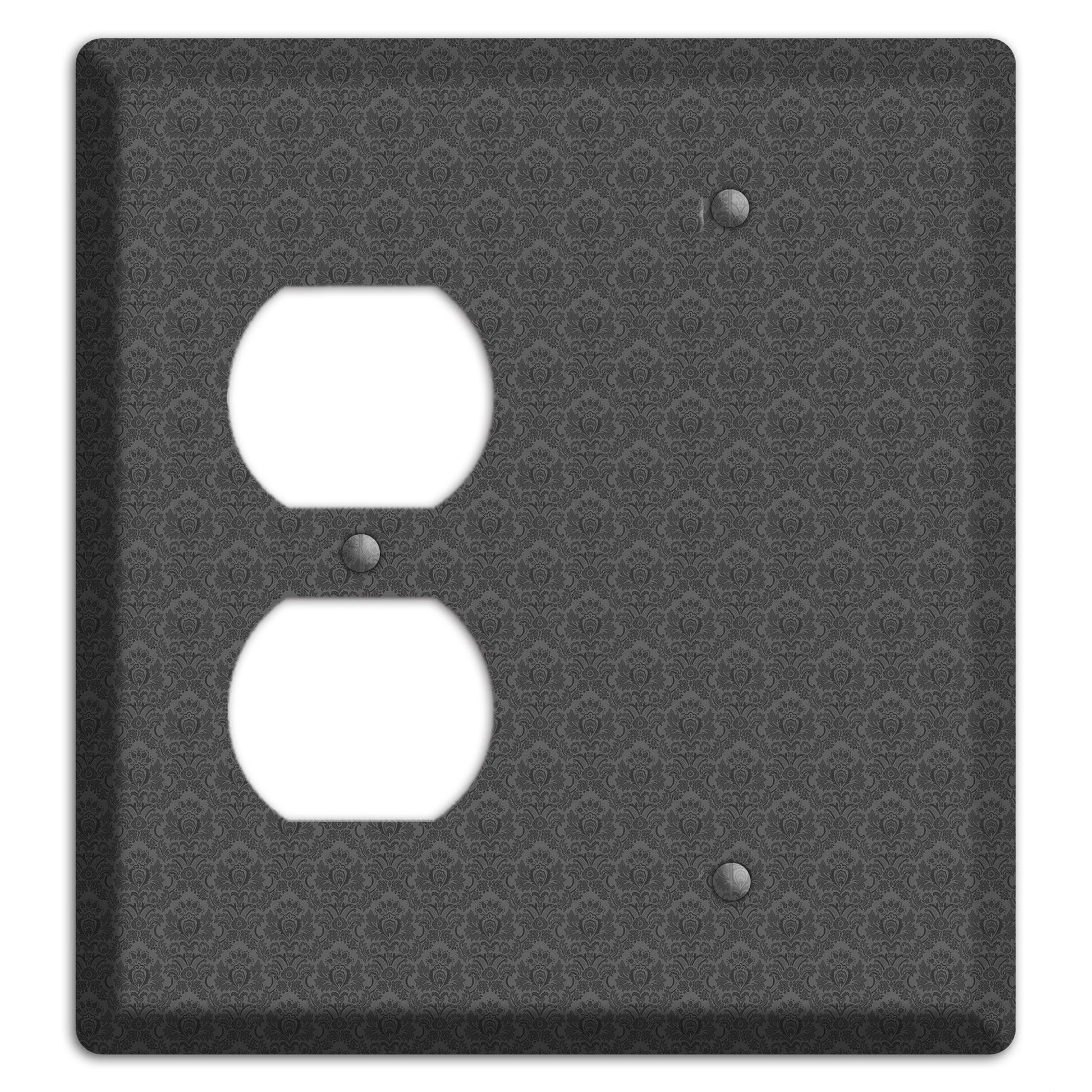 Dark Grey Cartouche Duplex / Blank Wallplate
