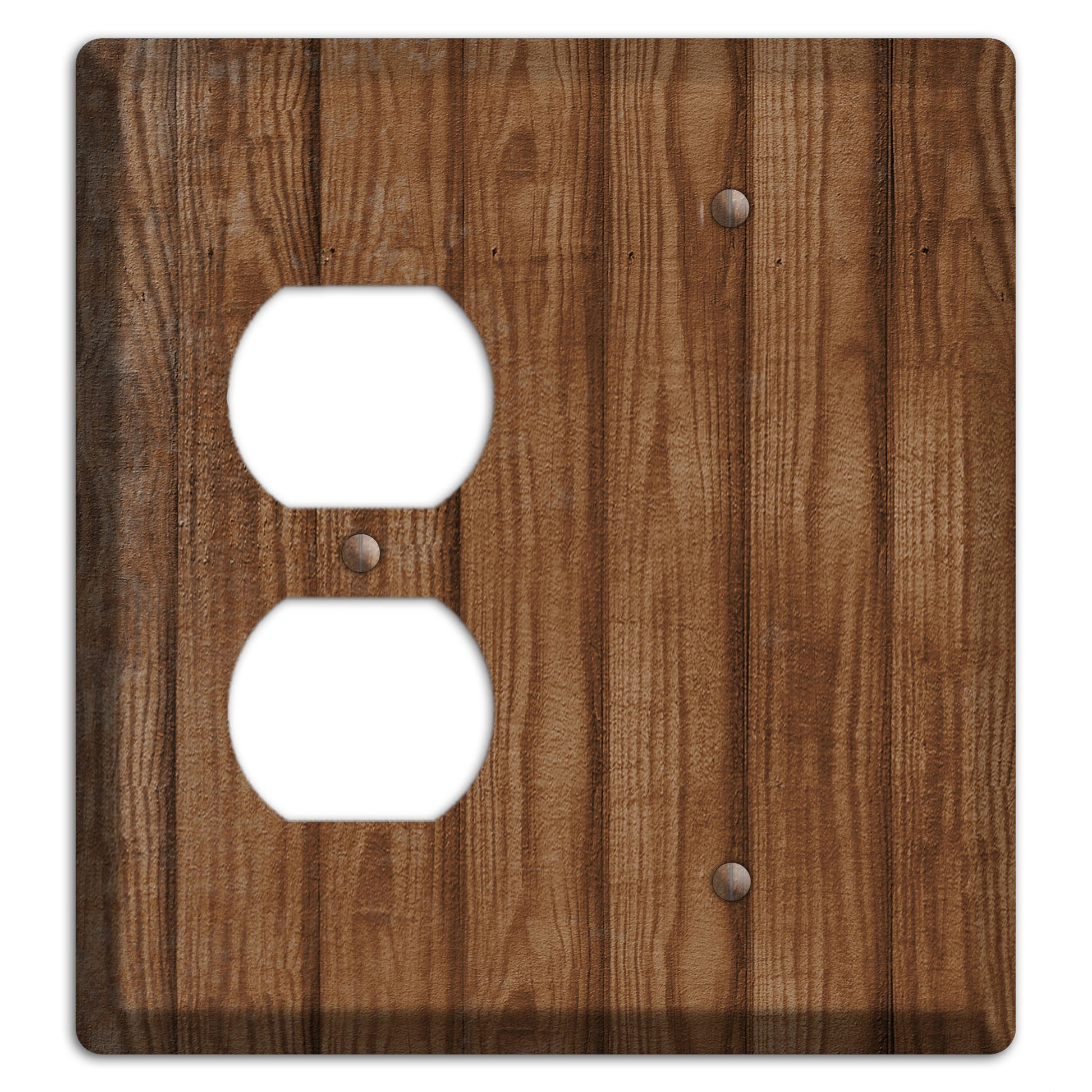 Old Copper Weathered Wood Duplex / Blank Wallplate