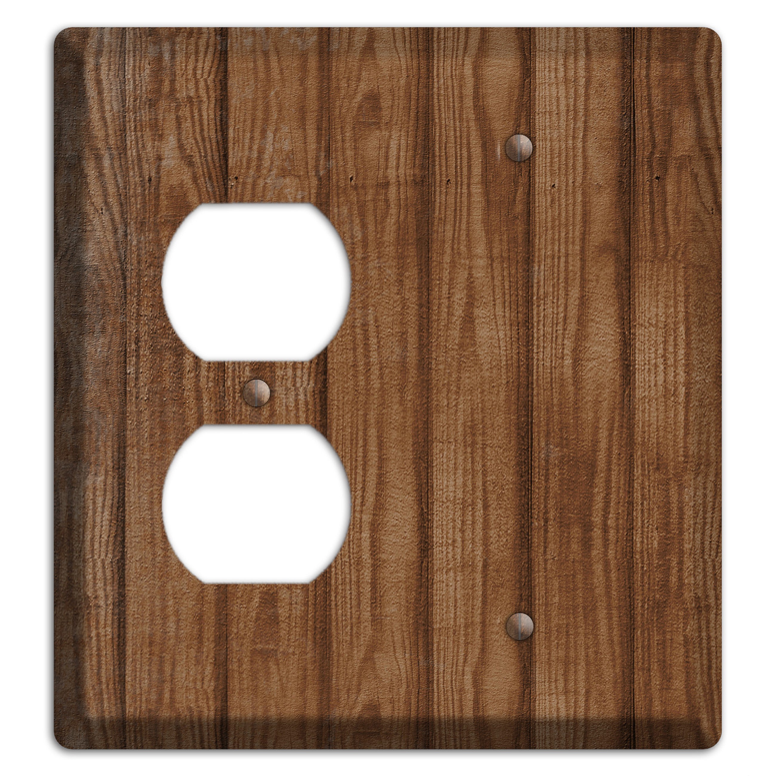 Old Copper Weathered Wood Duplex / Blank Wallplate