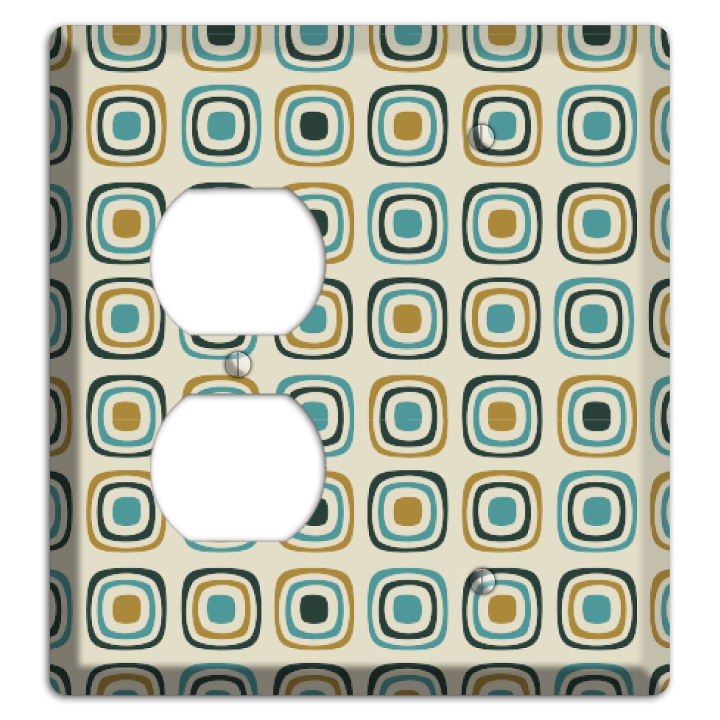 Yellow and Blue Rounded Squares Duplex / Blank Wallplate